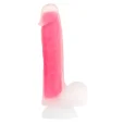 BOOM Dual Density Dildo Glow in Dark růžové
