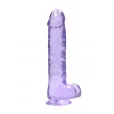 Realrock gelové dildo s přísavkou 28 cm fialové