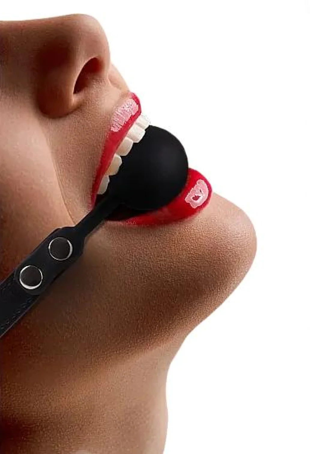 Ouch! Silikonový roubík plný - černý