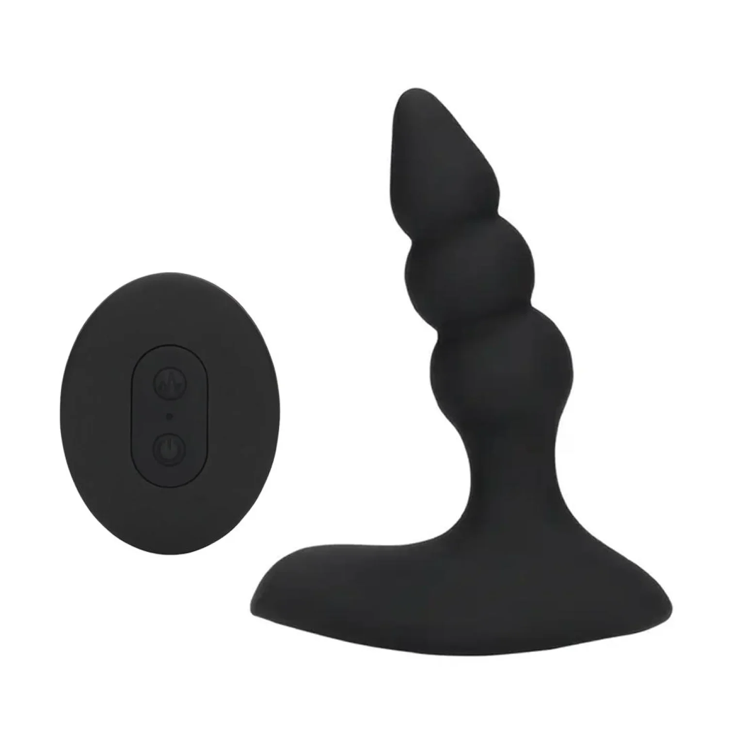 Loveline Beaded vibrační anální kolík s dálkovým ovladačem - černý