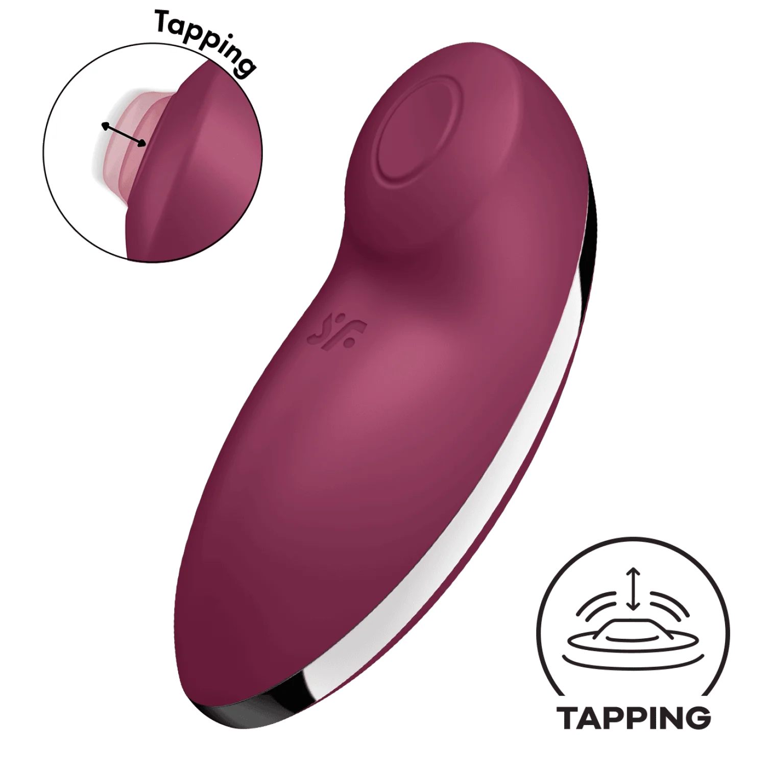 Satisfyer Tap & Climax 2 stimulátor klitorisu - vínový