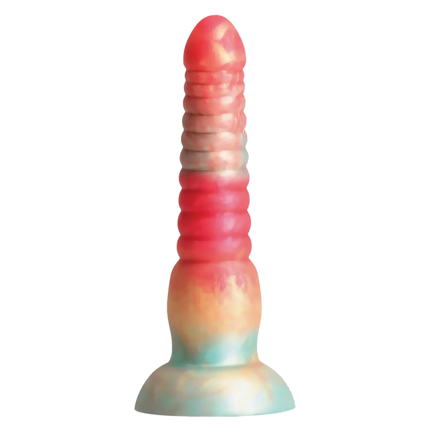 Colours Stacked dildo 16 cm - červená/zlatá