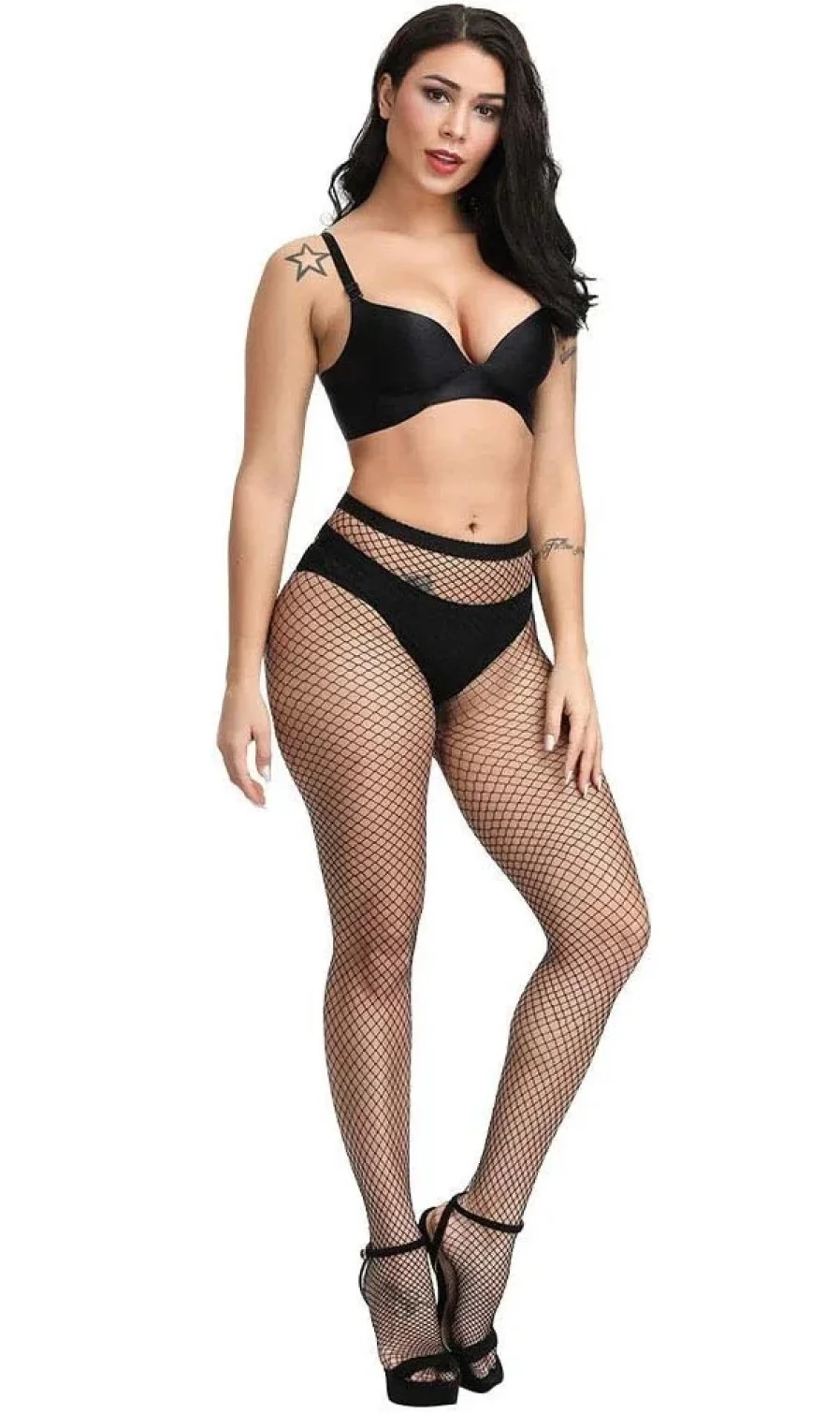 Fashion Fishnet Síťované punčocháče - středně velká oka