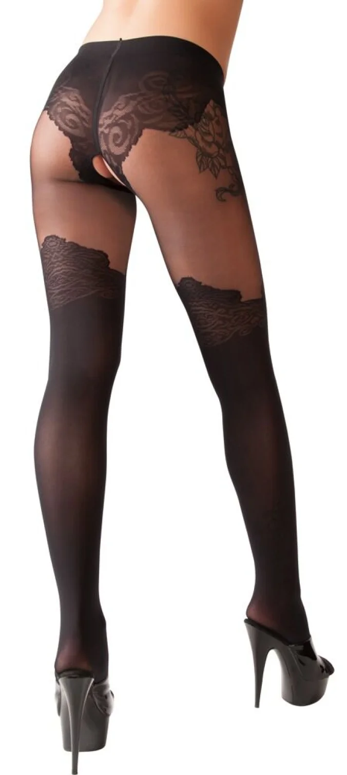 Cottelli Legwear punčocháče se vzorem černé 4 (L)