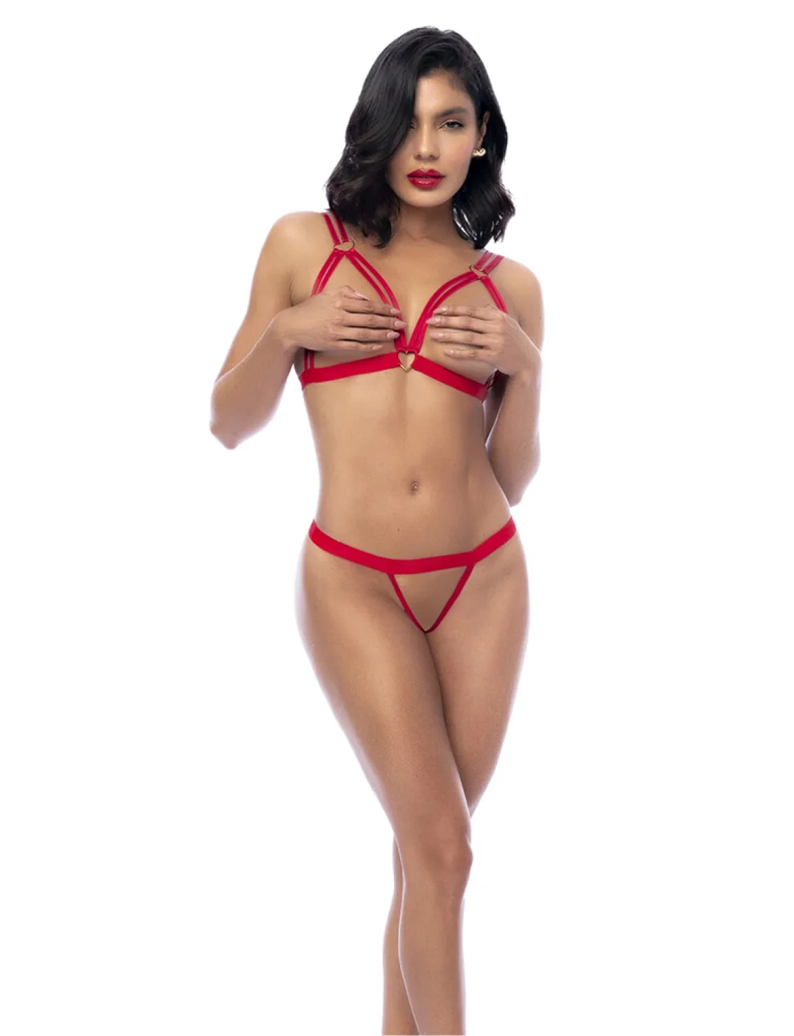 Mapalé Heartstroke 2-dílný set červený S/M