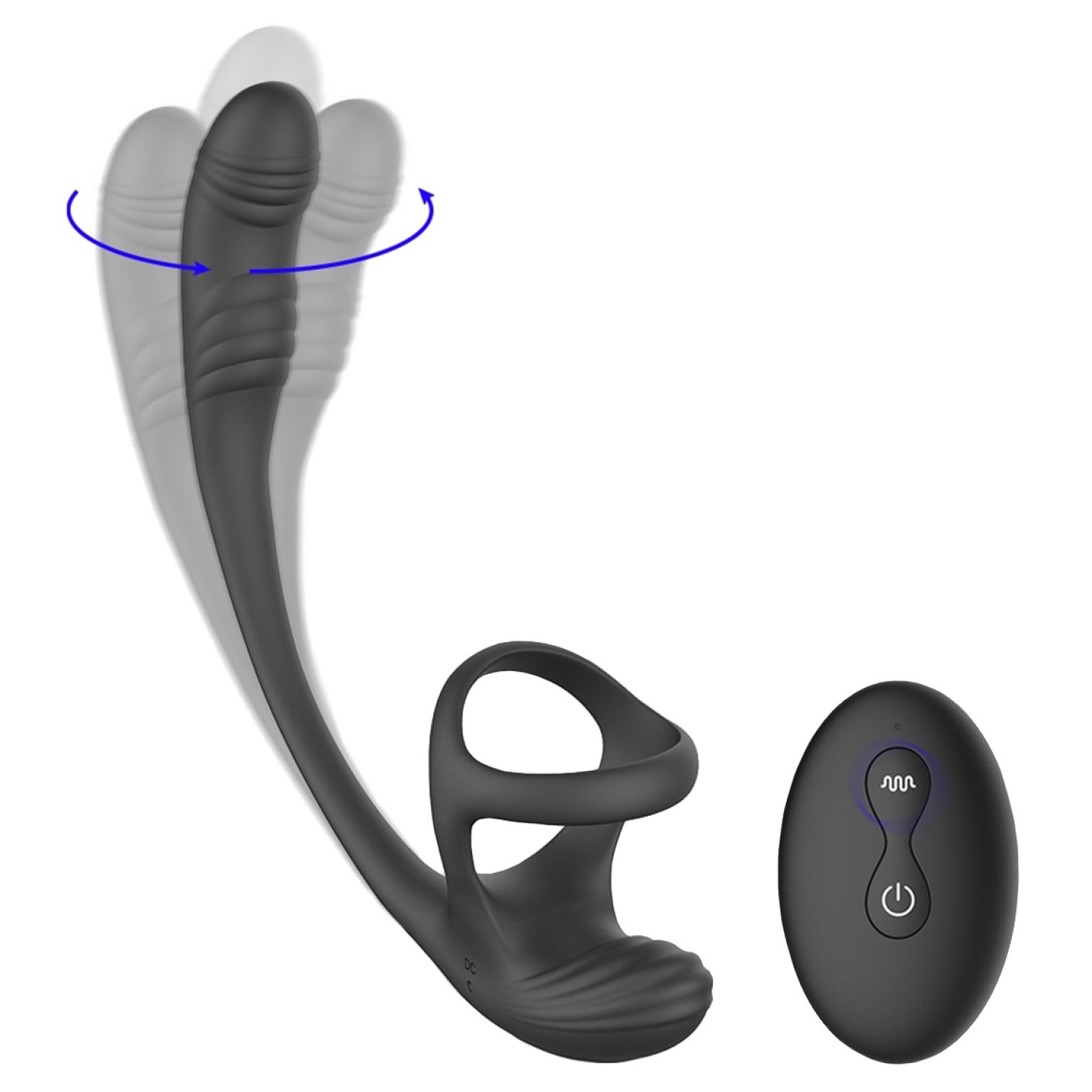 Addicted Toys Erekční kroužek s se stimulátorem prostaty a varlat