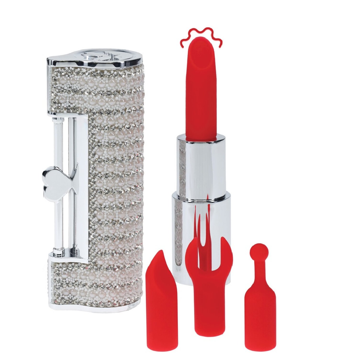 Loveline Angel Lipstick minivibrátor se 4 nástavci
