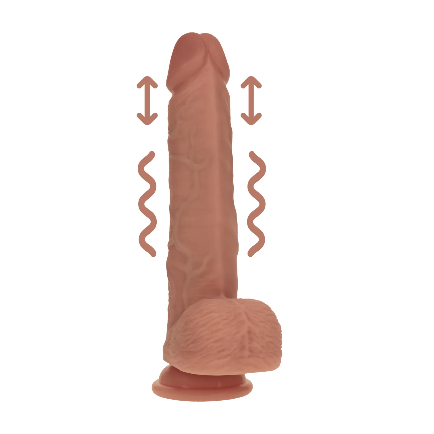 RealRock Dual Density Realistický vibrátor s přirážením 23 cm - Tan