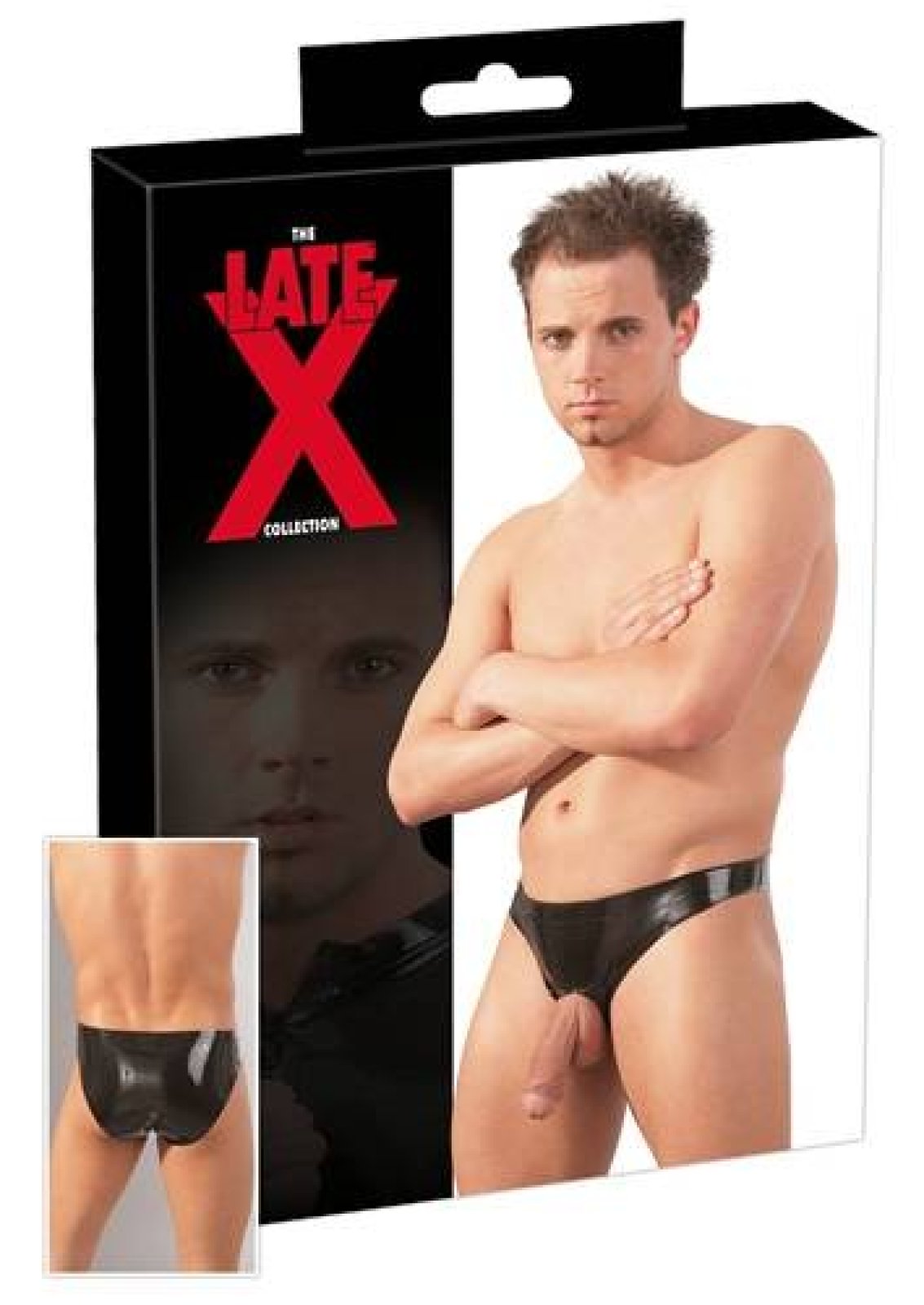 LateX Latexové slipy s otvorem pro penis S-L