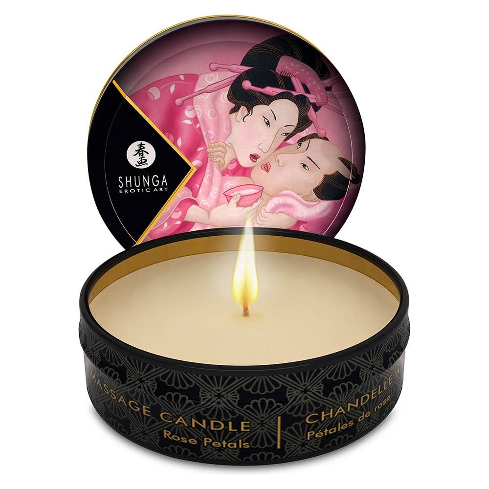 Shunga - masážní svíčka - růže - 30 ml