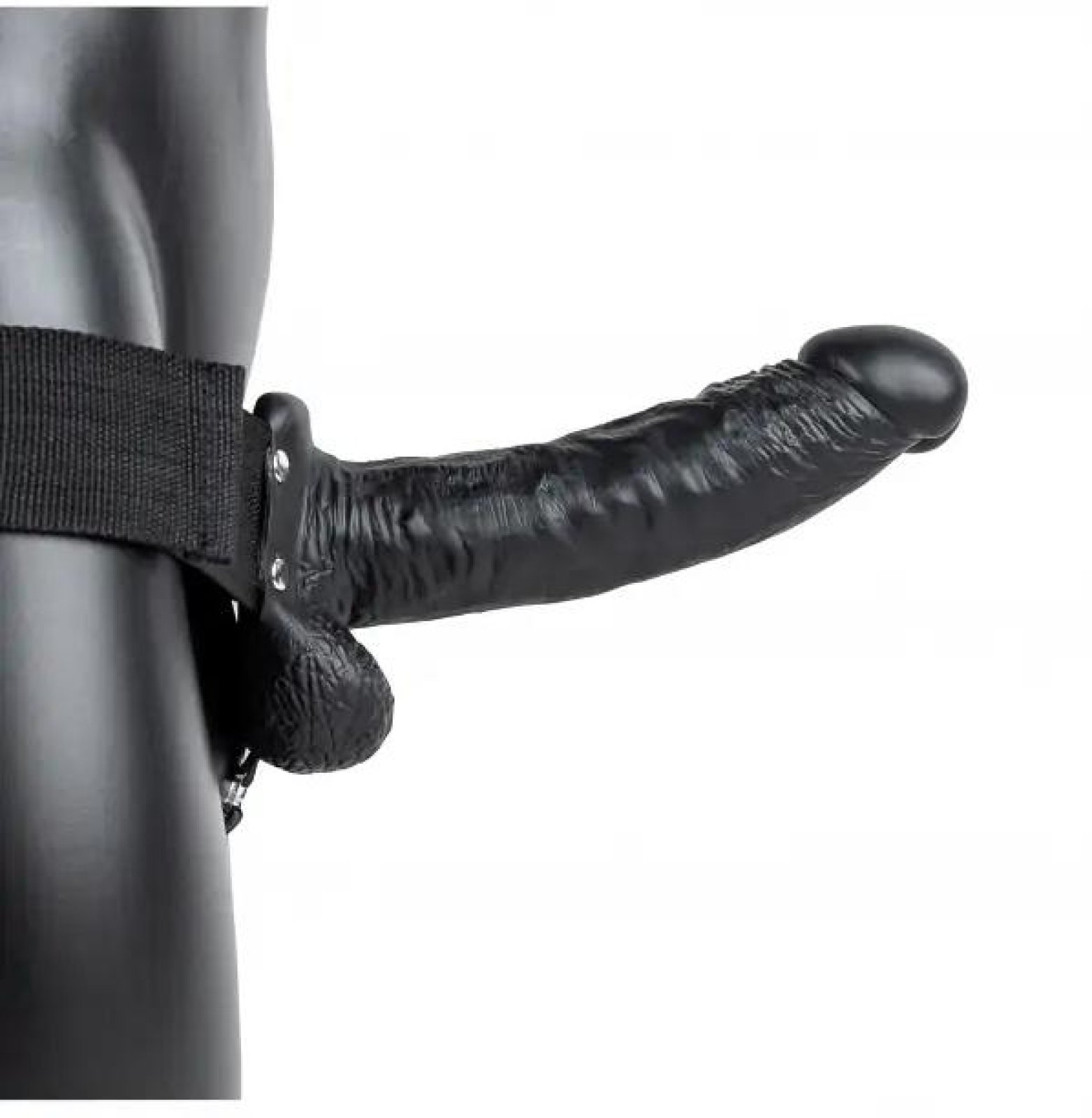 Dutý strap-on s varlaty – 7 / 18 cm