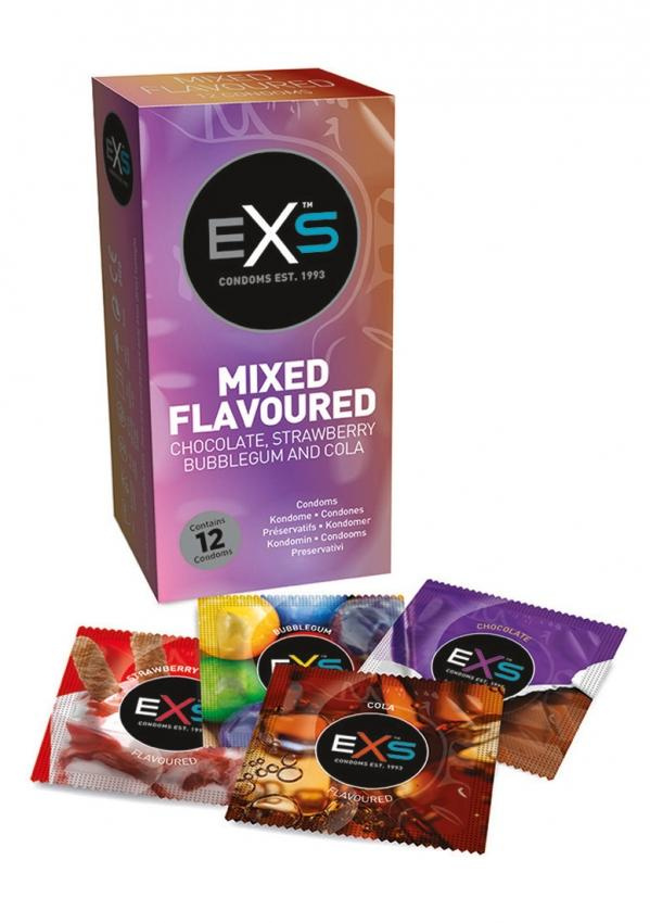 EXS - kondomy - mix příchutí - 12 kusů