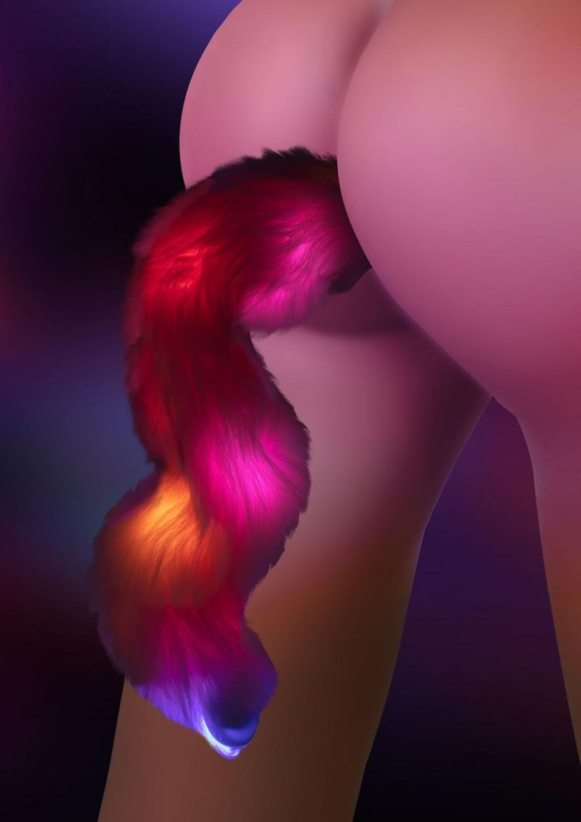 Taboom Unicorn Anální kolík se svítícím ocasem LED
