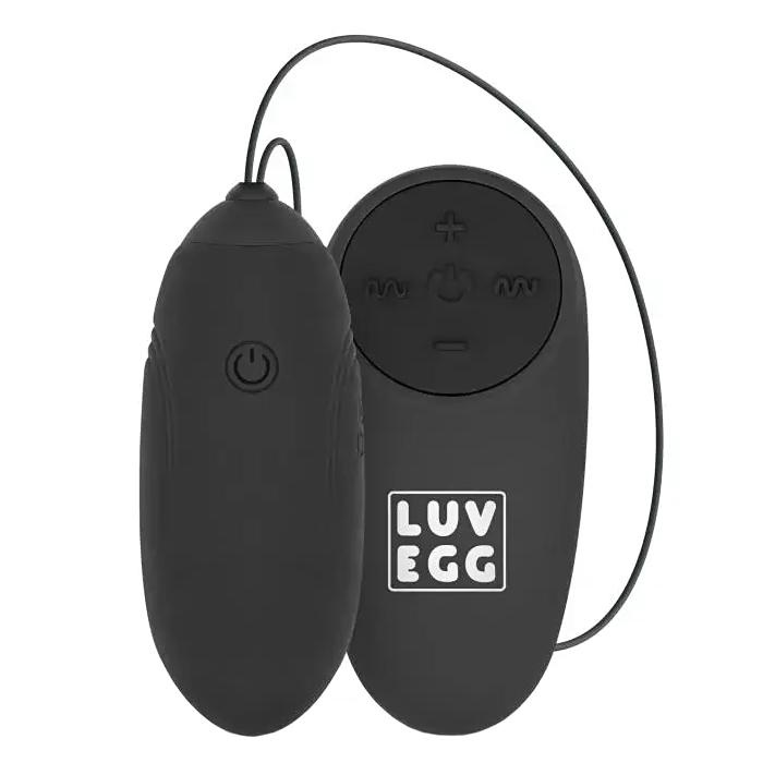 LUV EGG - vibrační vajíčko na dálkové ovládání - černé, dobíjecí