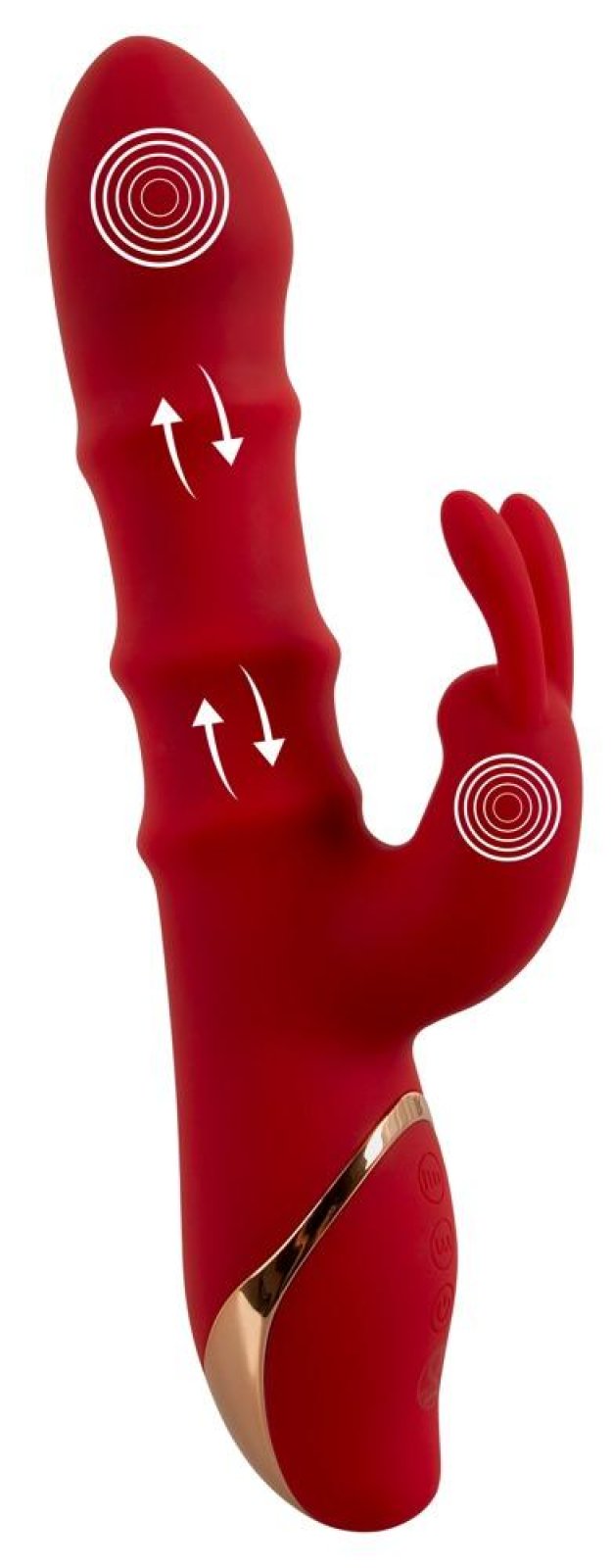 Vibrátor s výběžkem na klitoris Moving Rings (23,7cm)