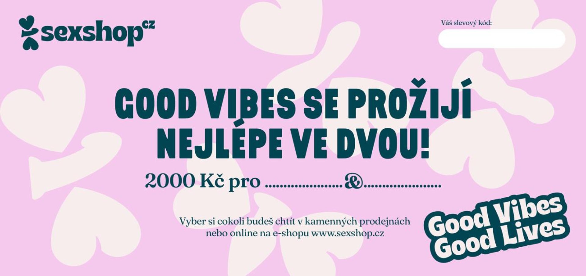 Dárkový poukaz pro pár v hodnotě 2000 Kč