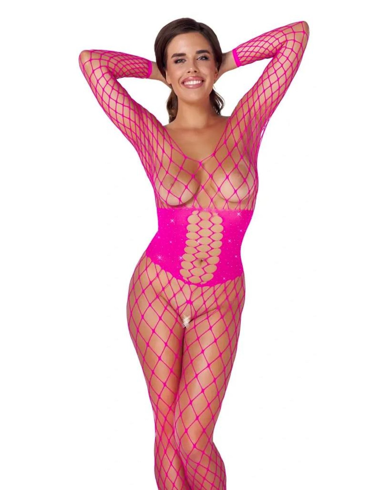 Fantasy by Cottelli - Crotchless catsuit - pink