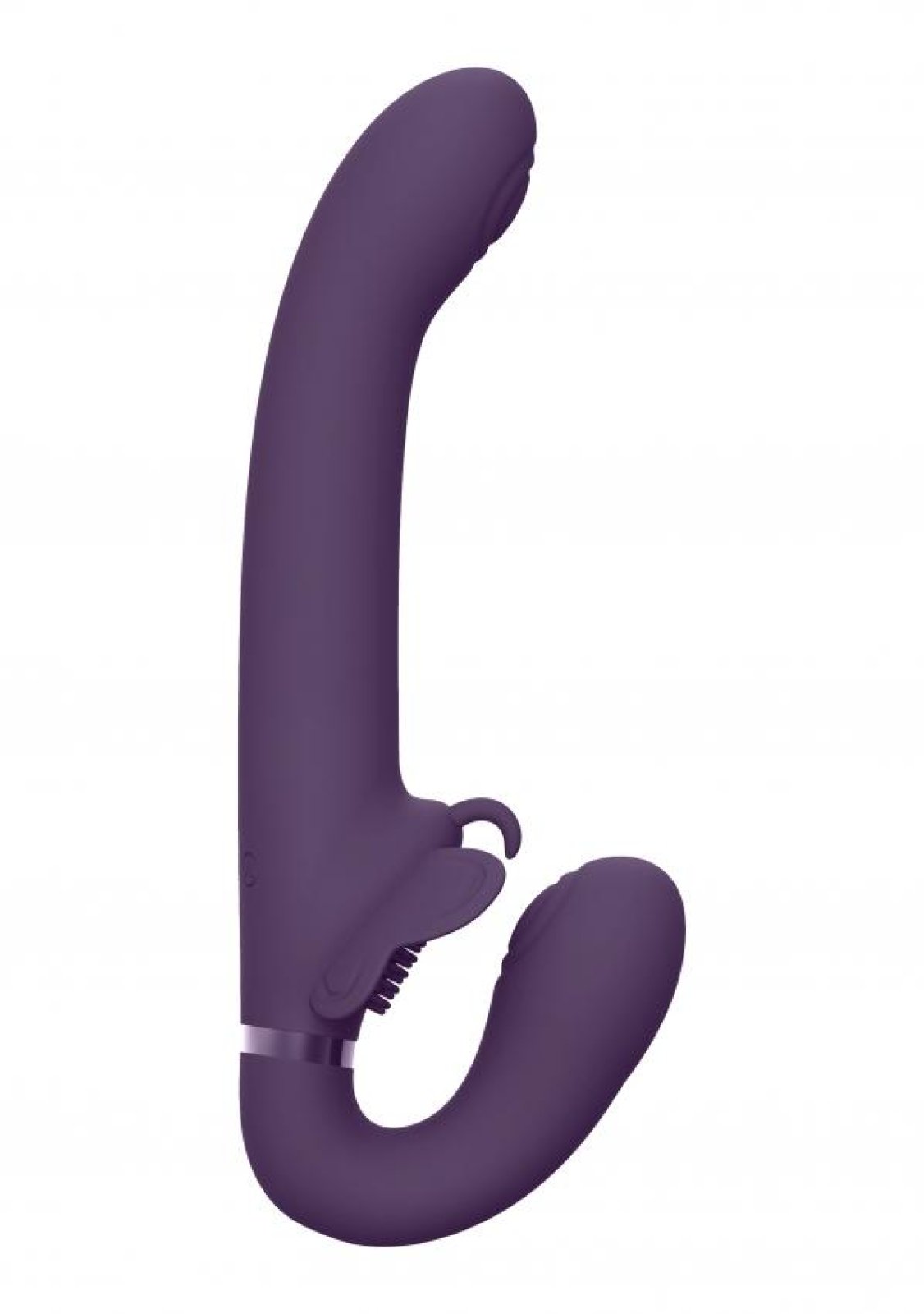 VIVE Satu Pulzační a vibrační strap-on - fialový