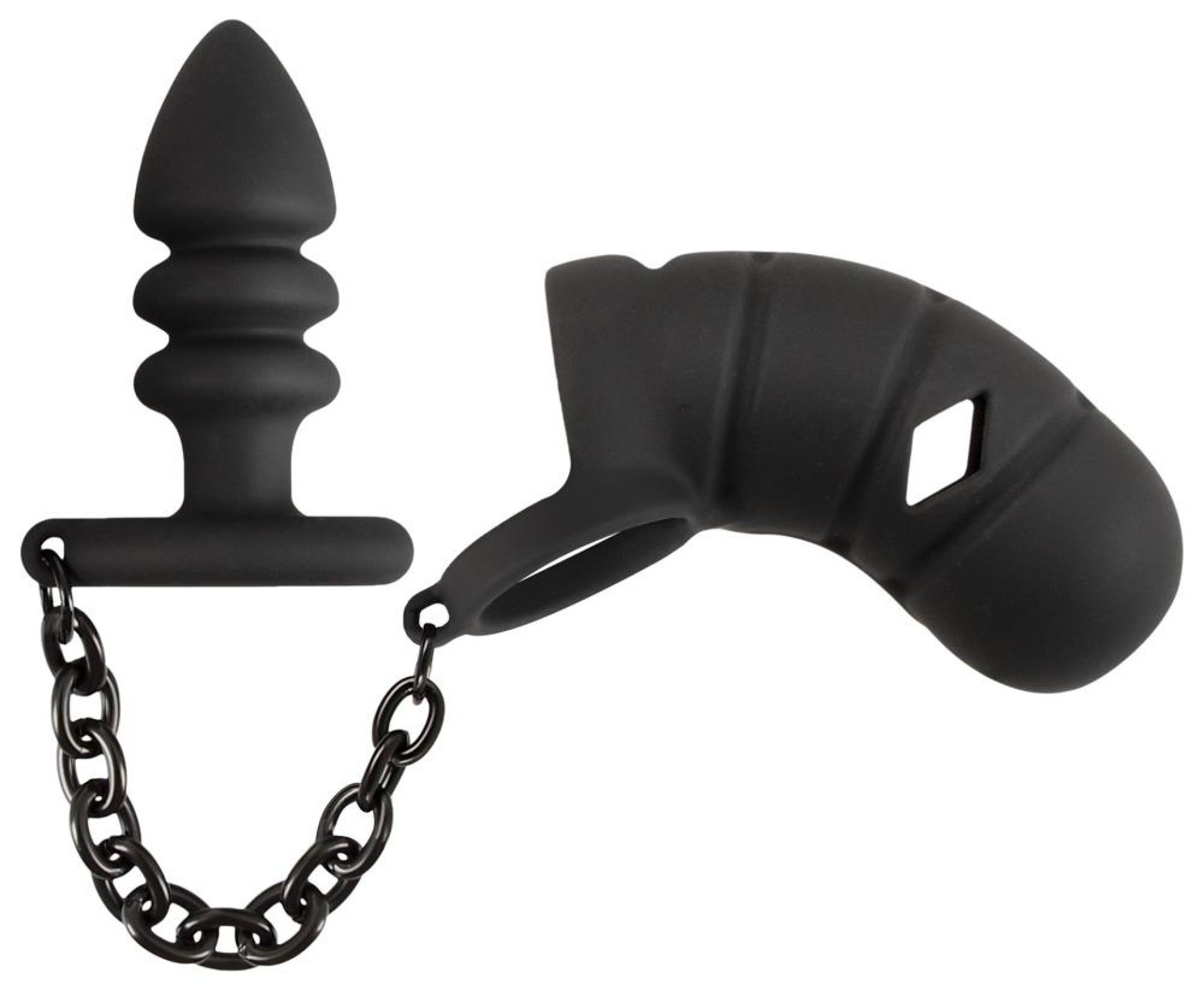 Black Velvets Klec na penis a anální kolík