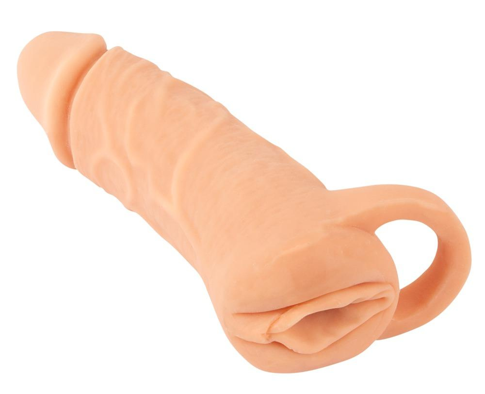 Nature Skin - návlek na penis a umělá vagína - 18 cm - tělová