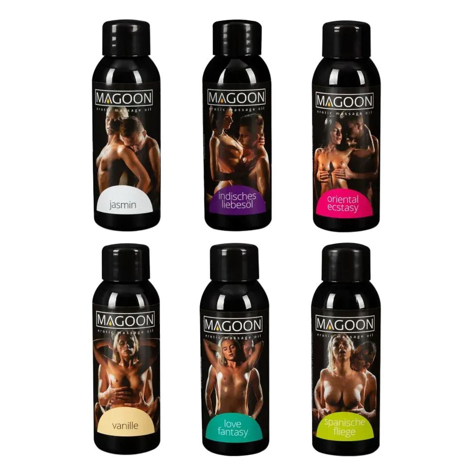 MAGOON Testovací sada masážních olejů 6 x 50 ml