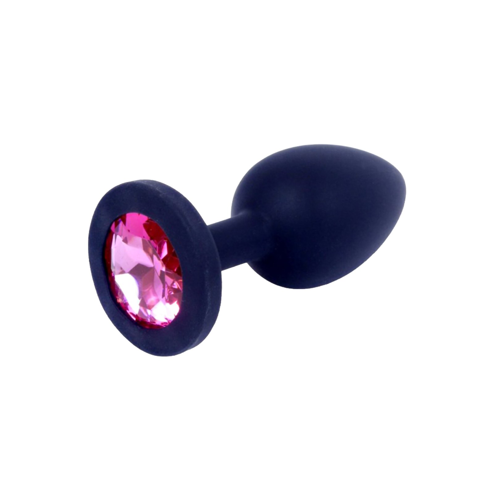 Plug-Jewellery silikonový anální kolík s kamínkem M růžový – foto 2