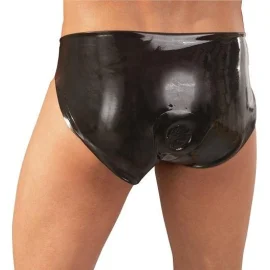 LateX Latexové slipy s análním dildem M/L