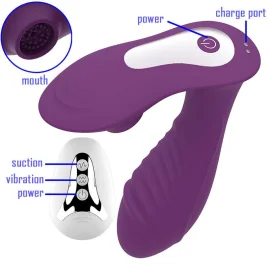 BASIC X Bono vibrátor s tlakovým stimulátorem na klitoris fialový
