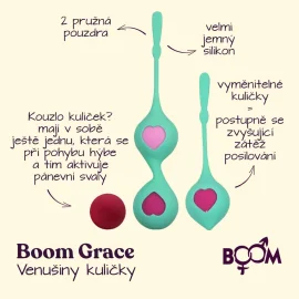 BOOM Grace Venušiny kuličky srdíčko zelené