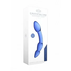 Chrystalino Superior Skleněné dildo oboustranné - modré