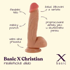 BASIC X Christian realistické dildo s přísavkou tělové