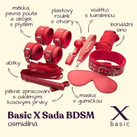 BASIC X Osmidílná BDSM sada červená