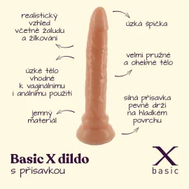 BASIC X Dildo s přísavkou