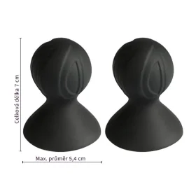 BASIC X Přísavky na bradavky 2 ks -  černé