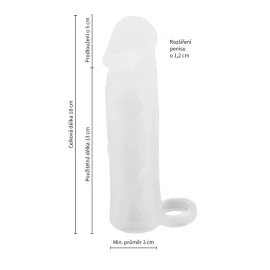BASIC X Realistický zvětšující návlek na penis M - transparentní