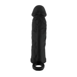 BASIC X Realistický zvětšující návlek na penis M - černý