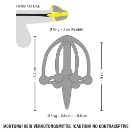 Penis plug Dilatátor s klecí na žalud