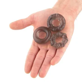 BASIC X  Erekční kroužky nevibrační 3 ks fialové