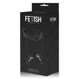 Fetish Submissive obojek se svorkami na bradavky