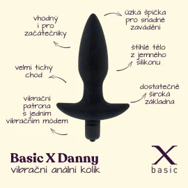 BASIC X Danny vibrační anální kolík černý
