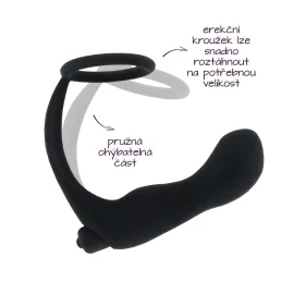 BASIC X  vibrační anální kolík s erekčním kroužkem