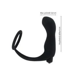 BASIC X  vibrační anální kolík s erekčním kroužkem
