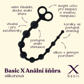 BASIC X anální šňůra černá