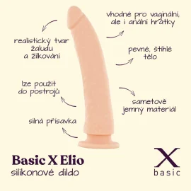 BASIC X Elio silikonové dildo s přísavkou tělové