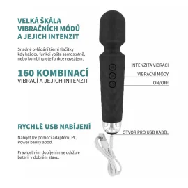 BASIC X masážní hlavice dobíjecí černá