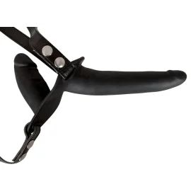 Double Strap-on Black Připínací penis - černý