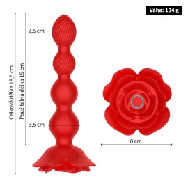 BASIC X vibrační anální korále červené