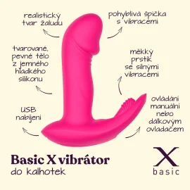 BASIC X vibrátor do kalhotek růžový