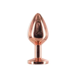 BASIC X Rosegold kovový anální kolík s kamínkem růžový vel. M