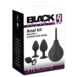 Black Velvets Set 3 análních kolíků a sprchy